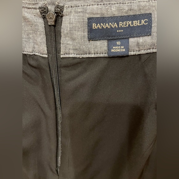 Banana Republic dark grey and white linen cotton blend jacket and skirt. Size 10 - Picture 11 of 11